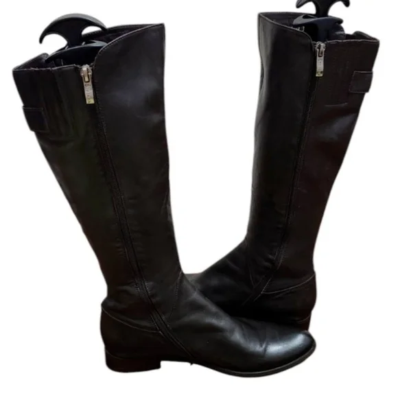 Strimma Women's Luxury chocolate Leather Lined Low Heel Tall Boots Size EU 38 - Picture 11 of 15